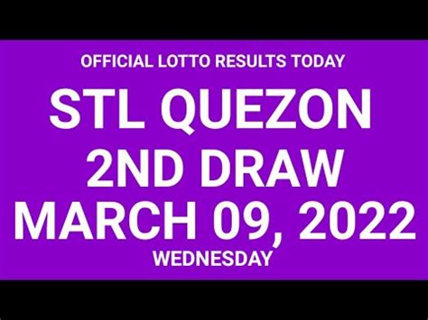 stl quezon live draw today youtube|Stl Quezon results today March 9, 2022 2ND DRAW .